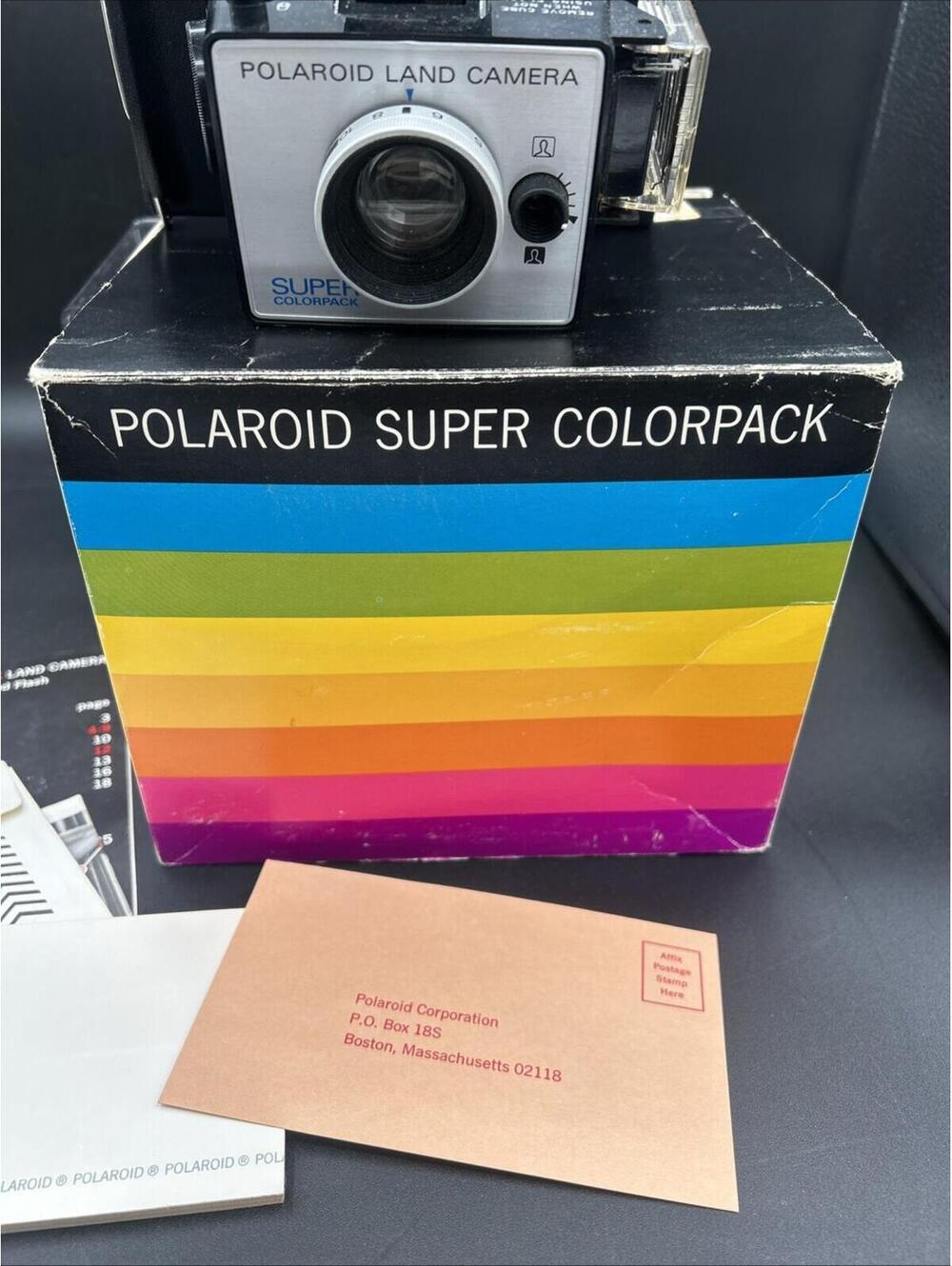 Vintage 1970’s Polaroid Super Shooter Land Camera Orig Box Manual Untested Clean - Picture 3 of 10